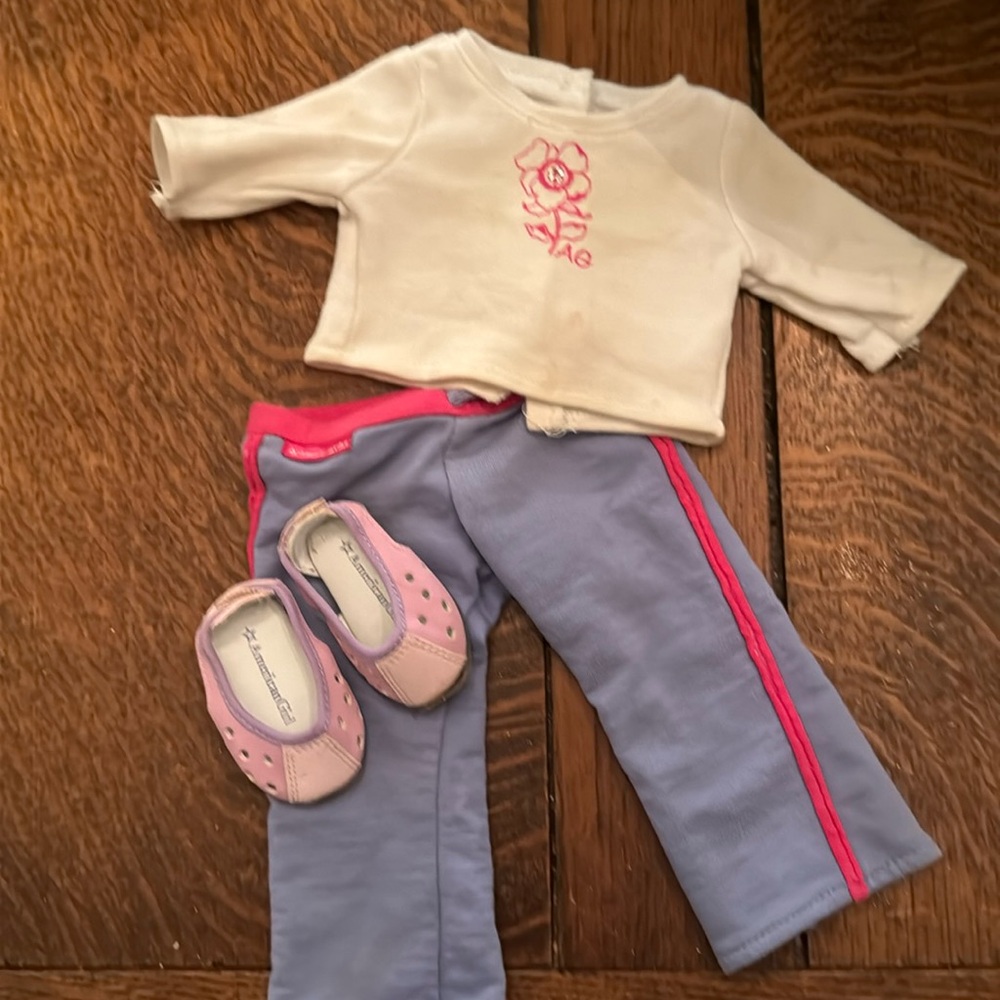 American Girl Doll. Bundled Outfit. Pants, top, shoes.
